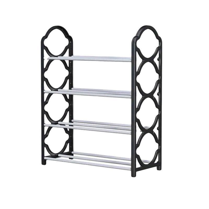 Four Layer Shoe Rack Storage Organizer Multi Tier Shoe Shelf for Entryway Closet - Pink
