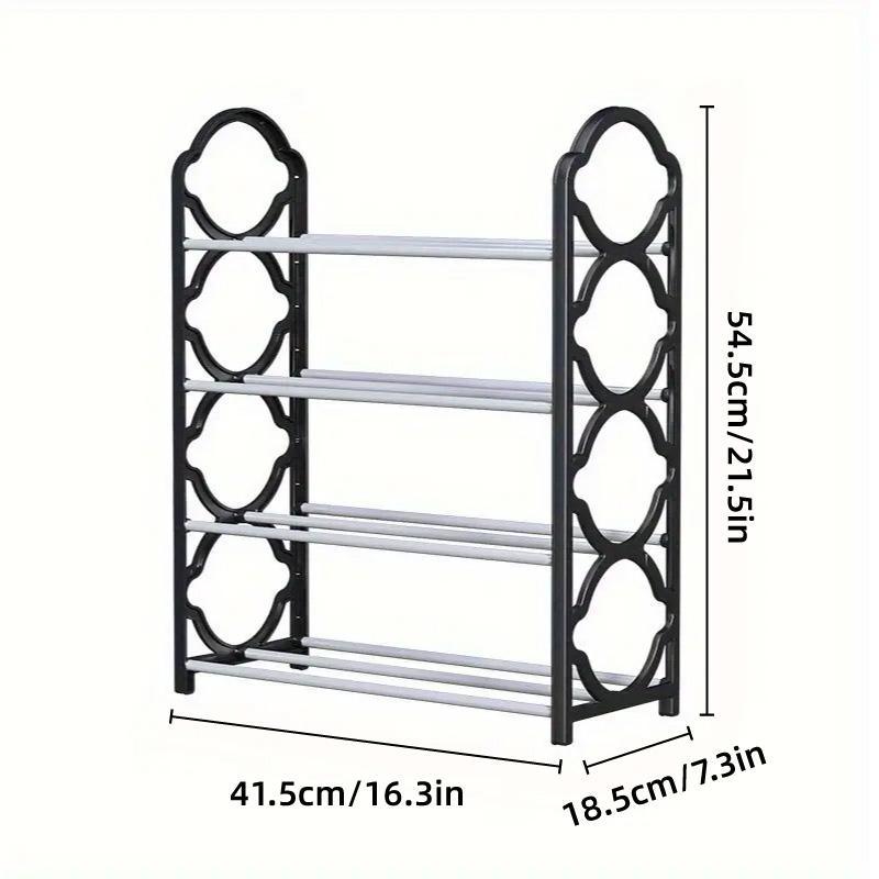 Shoe Storage: Four Layer Shoe Rack Storage Organizer Multi Tier Shoe Shelf for Entryway Closet - White