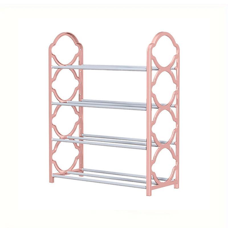 Shoe Storage: Four Layer Shoe Rack Storage Organizer Multi Tier Shoe Shelf for Entryway Closet - White