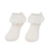 Foot Care: Lace Ruffle Frilly Short Socks for Girls Ankle Length M Size Fits 4-6 Years - Pink