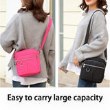 Men's Accessories: Ladies Shoulder Bag Nylon Fabric Lightweight Crossbody Small Casual Handbag - Apricot