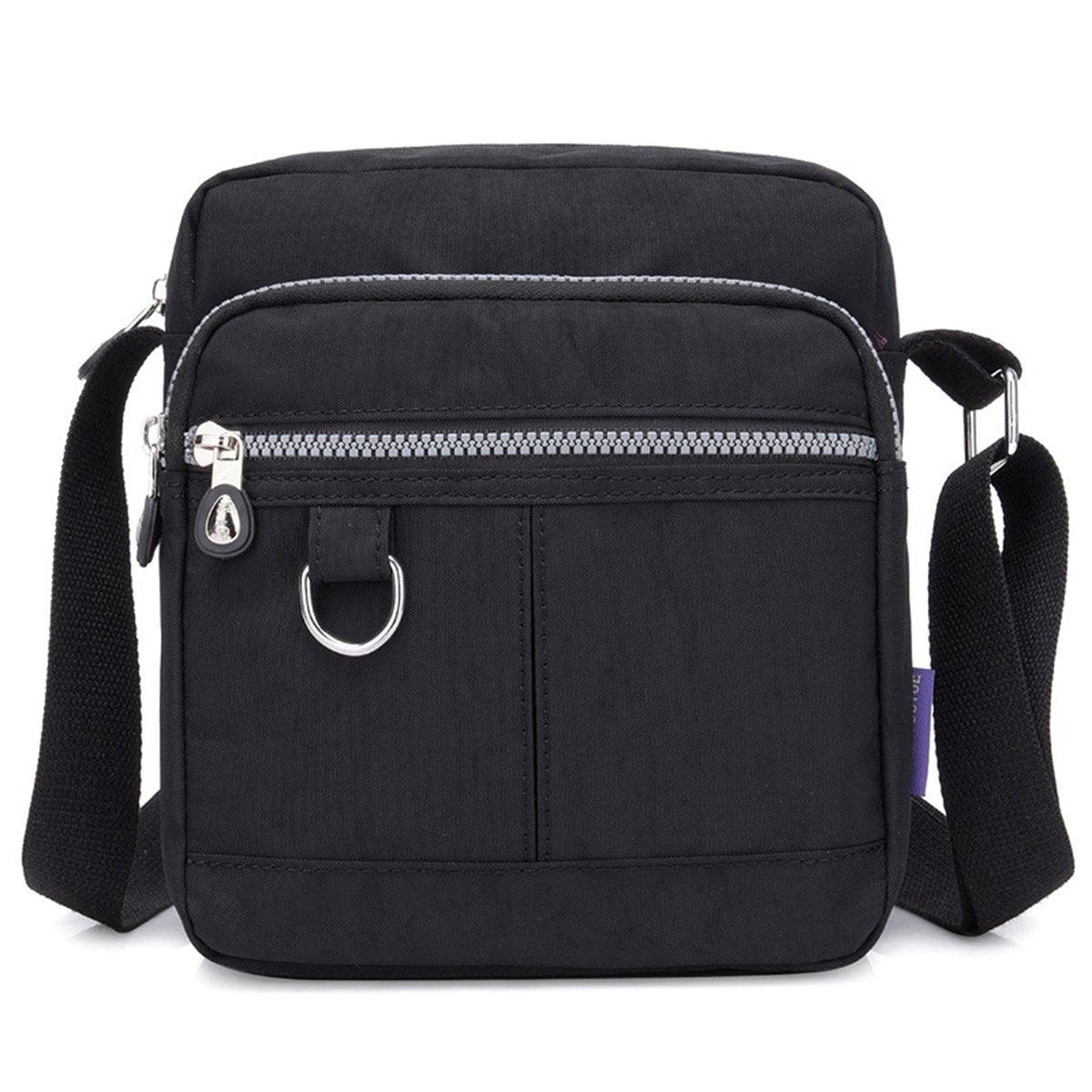 Men's Accessories: Ladies Shoulder Bag Nylon Fabric Lightweight Crossbody Small Casual Handbag - Grey