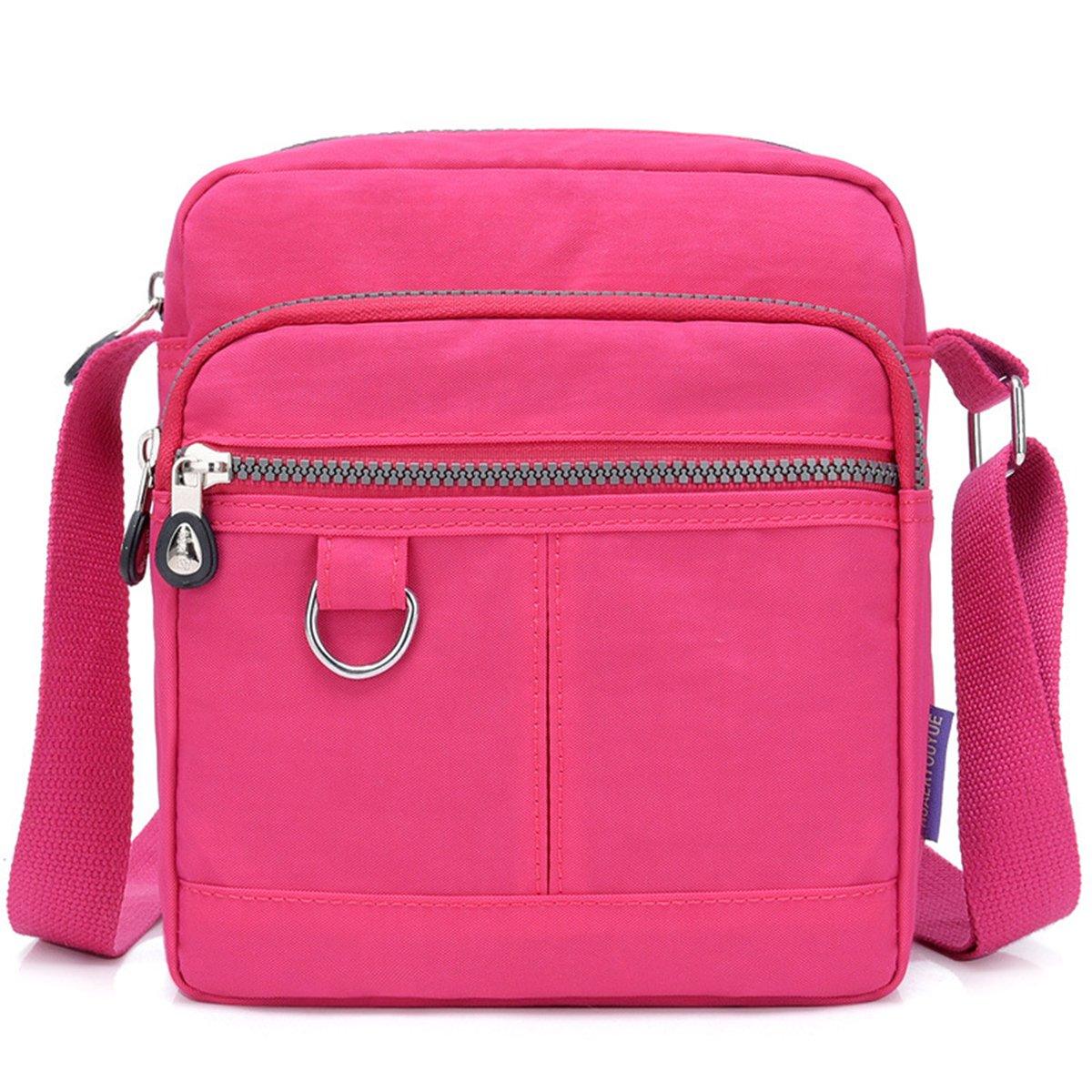 Men's Accessories: Ladies Shoulder Bag Nylon Fabric Lightweight Crossbody Small Casual Handbag - Grey