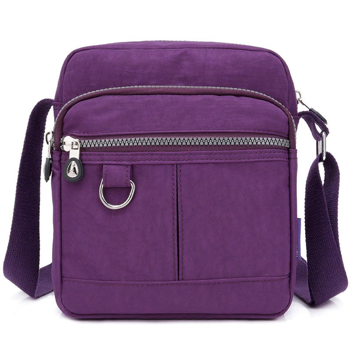 Men's Accessories: Ladies Shoulder Bag Nylon Fabric Lightweight Crossbody Small Casual Handbag - Purple