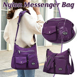 Men's Accessories: Purple Shoulder Bag Nylon Fabric Crossbody Travel Bag for Women Casual Use