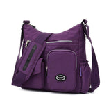 Men's Accessories: Purple Shoulder Bag Nylon Fabric Crossbody Travel Bag for Women Casual Use