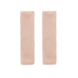 Automotive Parts: Winter Plush Shoulder Strap Cover Neck Cushion Pad for Comfortable Car Travel 2PCS - Milk Tea