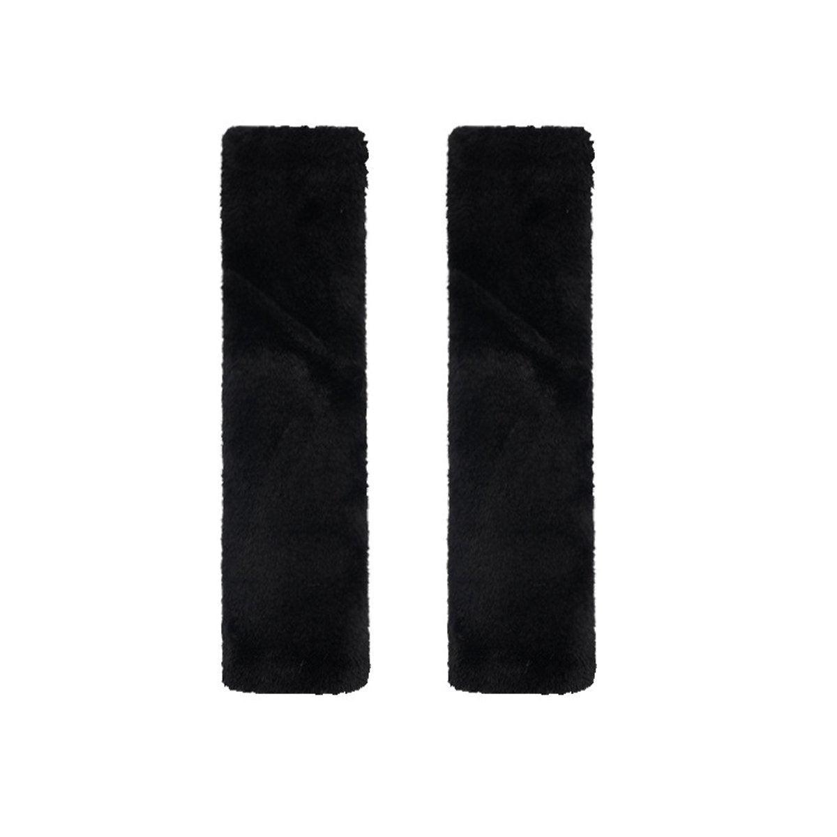 Automotive Parts: Winter Plush Shoulder Strap Cover Neck Cushion Pad for Comfortable Car Travel 2PCS - Pink