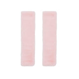 Automotive Parts: Winter Plush Shoulder Strap Cover Neck Cushion Pad for Comfortable Car Travel 2PCS - White