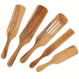 Kitchen Utensils: 5pcs Wooden Spatula Set Kitchen Cooking Utensils Wooden Spatula for Cooking