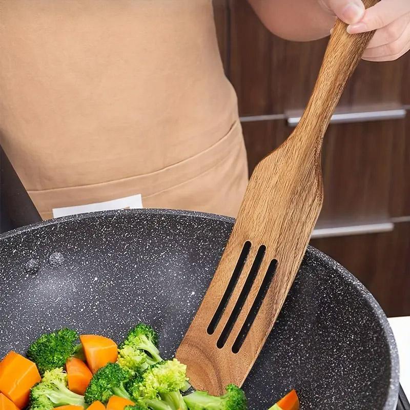 Kitchen Utensils: 5pcs Wooden Spatula Set Kitchen Cooking Utensils Wooden Spatula for Cooking
