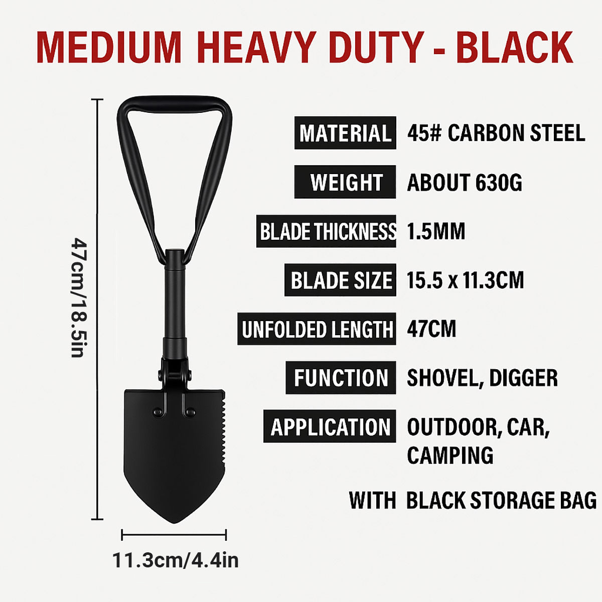 Hand Tools: Folding Survival Shovel Outdoor Camping Emergency Tool For Hiking Fishing Rescue Gear