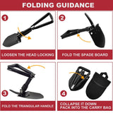 Hand Tools: Folding Survival Shovel Outdoor Camping Emergency Tool For Hiking Fishing Rescue Gear
