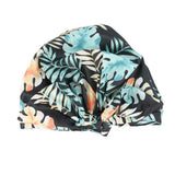 Shower Accessories: Woman Shower Cap Reusable Long Hair Large Turban Bathroom Waterproof Hair Cap - Coconut Tree