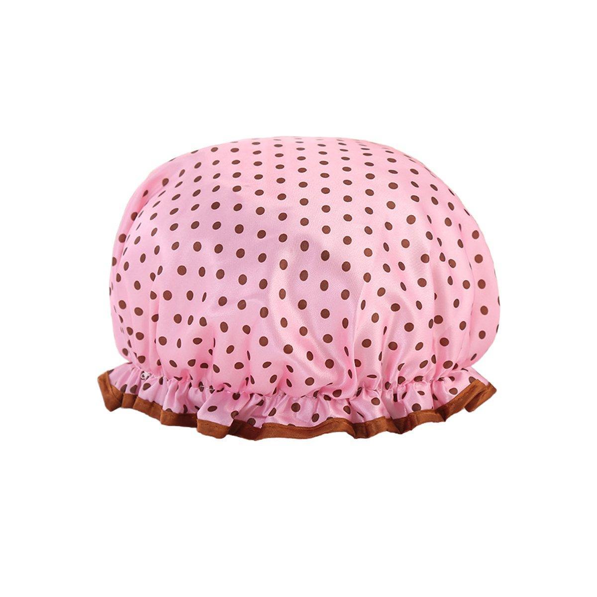 Shower Accessories: Woman Shower Cap Reusable Long Hair Large Turban Bathroom Waterproof Hair Cap - Coconut Tree