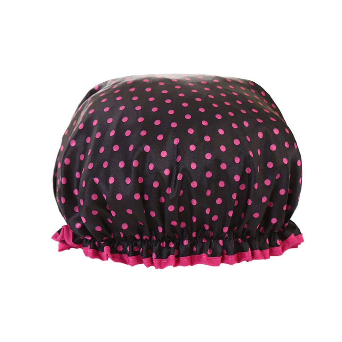Shower Accessories: Woman Shower Cap Reusable Long Hair Large Turban Bathroom Waterproof Hair Cap - Coconut Tree