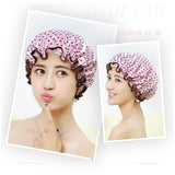 Laundry Baskets: Double Layer Lux Shower Cap Bath Hat Hair Care Women Sleep Waterproof Reusable - Khaki