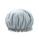 Laundry Baskets: Double Layer Lux Shower Cap Bath Hat Hair Care Women Sleep Waterproof Reusable - Purple