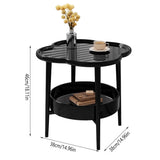 Side Tables: Trendy Black Round Coffee Side Table Modern Minimalist End Table for Living Room
