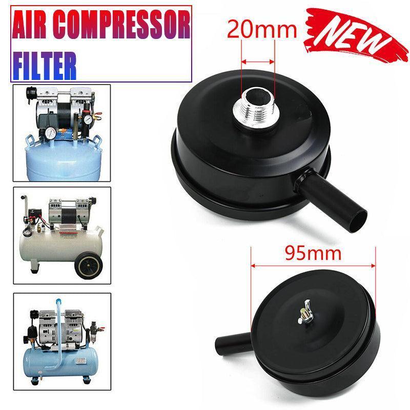 Air Compressors Accessories: 2 Pcs Compressor Male Threaded 20Mm Air Intake Silencer Filter Black Metal Shell