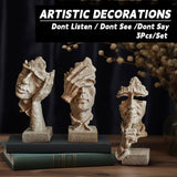 Vases & Table Decor: Resin Sculpture 3pcs Modern Office Desktop Art Decor Ornament Home Decoration