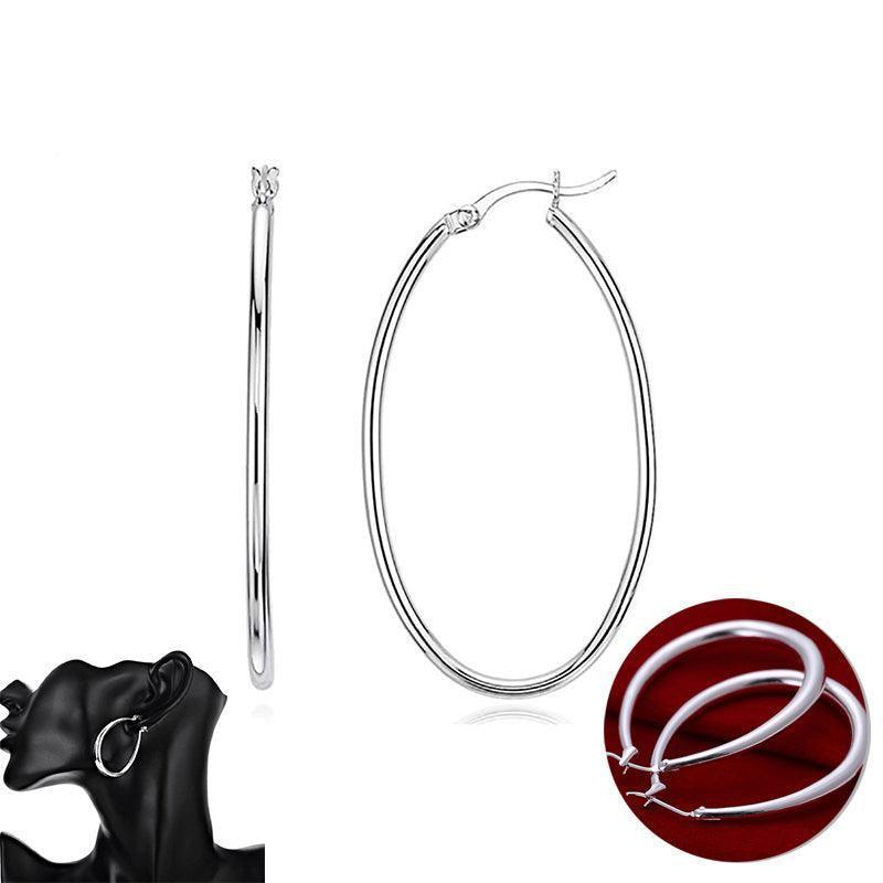 Women's Jewellery: Elegant Teardrop Silver Filled Hoop Earrings 41mm Lightweight Fashion Jewelry