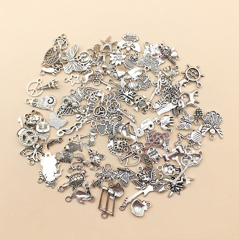 Women's Jewellery: 100Pcs Tibetan Silver Mixed Charms - DIY Jewelry Crafting Pendants