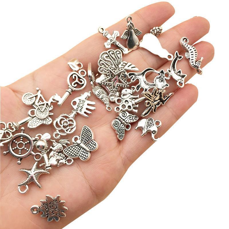 Women's Jewellery: 100Pcs Tibetan Silver Mixed Charms - DIY Jewelry Crafting Pendants