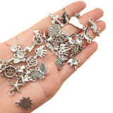 100Pcs Tibetan Silver Mixed Charms - DIY Jewelry Crafting Pendants