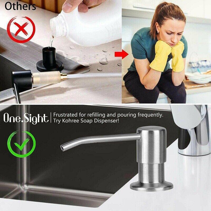 Shower Accessories: Stainless Steel Sink Soap Dispenser Extension Tube Kit Kitchen Sink Pumps Hand