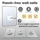 10X Punch-Free Adhesive Wall Hanging Hooks - 14mm