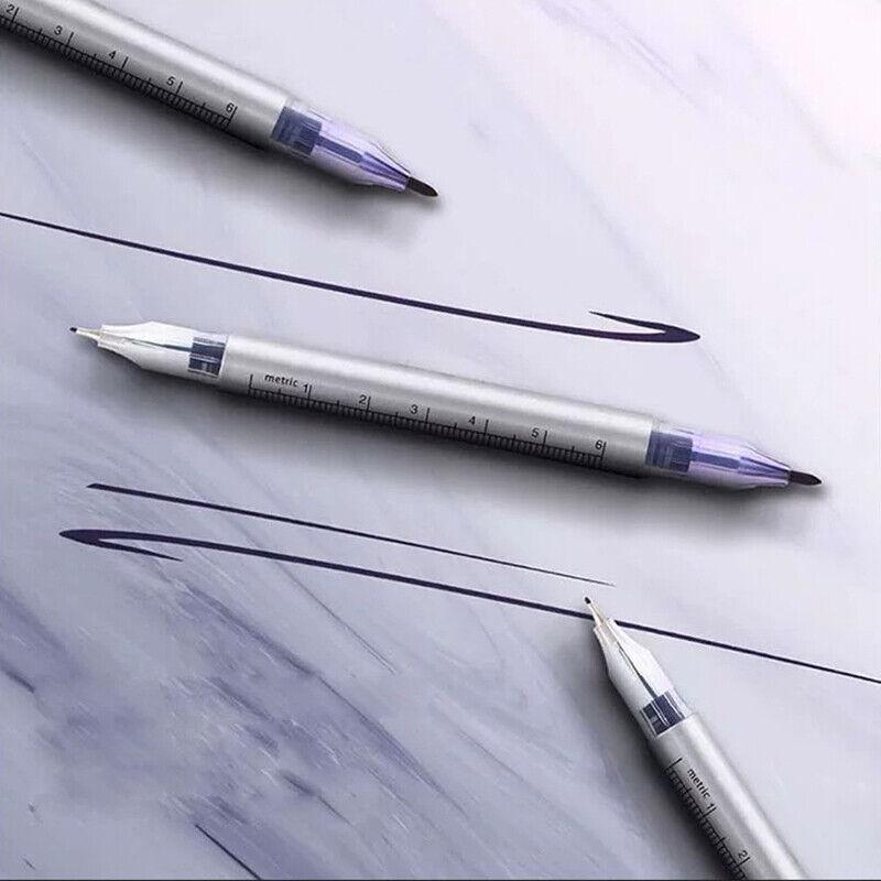 Tattoo Suppliers: Microblading Tattoo Eyebrow Surgical Skin Marker Pen Ruler Tattoo Piercing 2Pcs