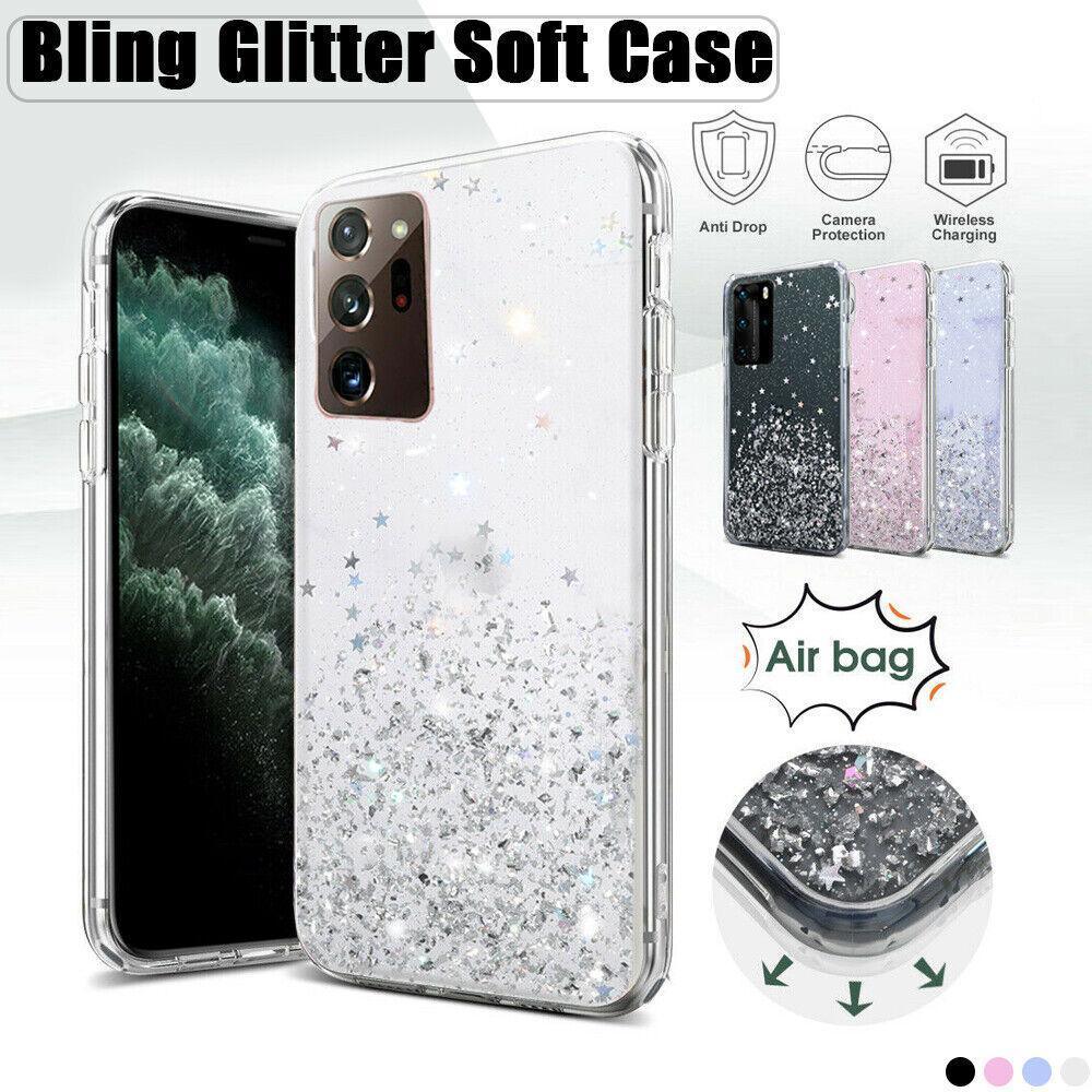 Phone Cases & Screen Protectors: For Samsung Galaxy S20 Fe S21 Ultra S20 Shockproof Bling Glitter Soft Case Purple - For Samsung Note20