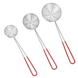 Kitchen Utensils: 3X Stainless Steel Slotted Filter Spoon MilkTea Kitchen Tool OilSkimmer Strainer