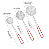 Kitchen Utensils: 3X Stainless Steel Slotted Filter Spoon MilkTea Kitchen Tool OilSkimmer Strainer