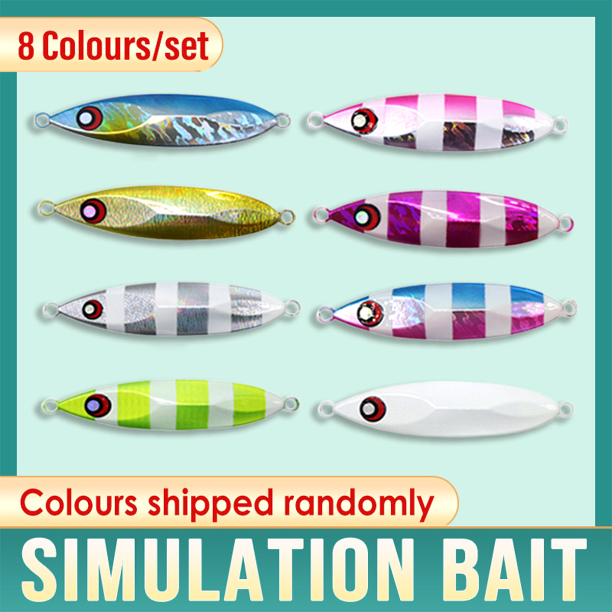 Fishing Tackle: Fishing Lure Bait Set 8pcs Conical Boat Tackle Artificial Hard Bait Accessories - 40g