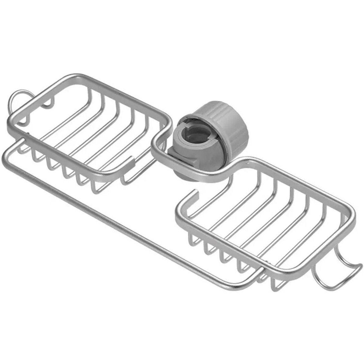 Kitchen & Dining Trolleys: Multifunctional Faucet Shelf Kitchen Storage Sink Draining Basket Household Rack - Grey