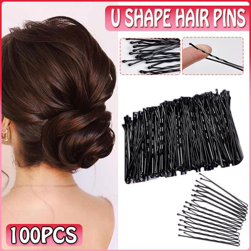 Women's Accessories: 100PCS Black Bobby Pins 5cm Strong Hair Clips for Women Girls School Salon Use