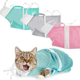 Pet Grooming Supplies: Cat Supplies Washing Bags for Pet Bathing Nail Trimm Mesh Cat Grooming Bath Bag - Grey