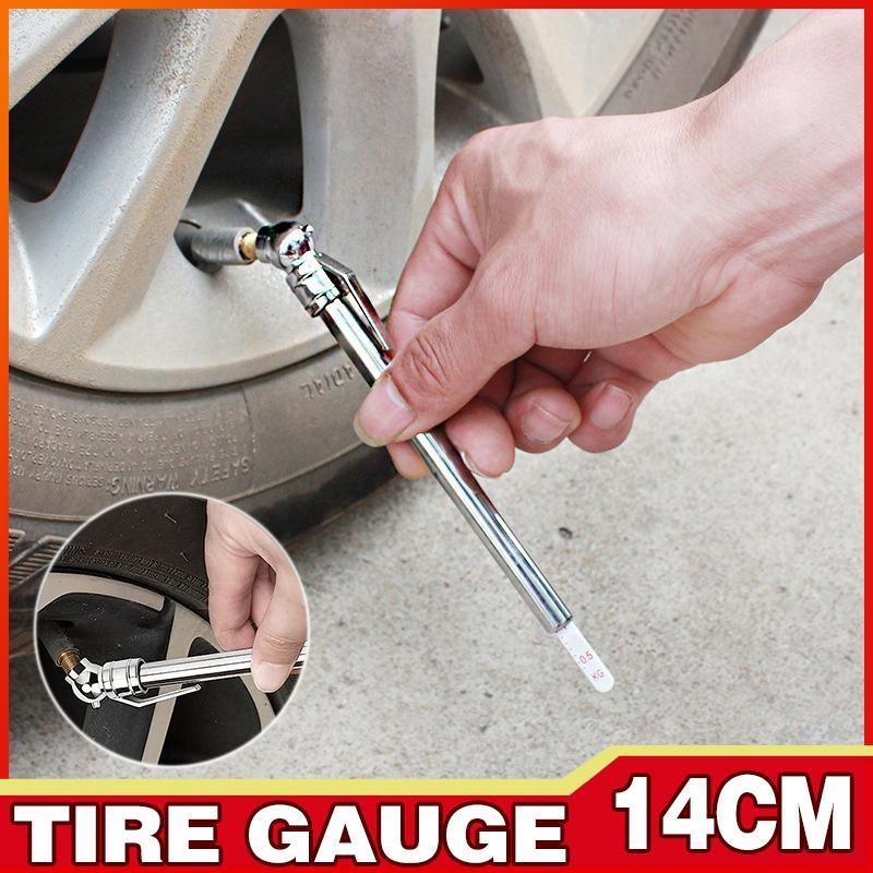 Automotive Repair & Speciality Tools: 14cm Stainless Steel Pencil Tyre Pressure Gauge 5-50 PSI Manual Tester