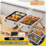 BBQs & Accessories: Grillz Charcoal BBQ Portable Grill Camping Barbecue Outdoor Cooking Smoker - White