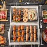 BBQs & Accessories: Grillz Charcoal BBQ Portable Grill Camping Barbecue Outdoor Cooking Smoker - White