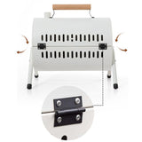 BBQs & Accessories: Grillz Charcoal BBQ Portable Grill Camping Barbecue Outdoor Cooking Smoker - White