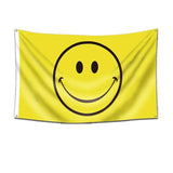 Outdoor Decorations & Lights: Large Yellow Smiley Face Flag Heavy Duty Outdoor Happy 90 X 150 CM - 3ft x 5ft