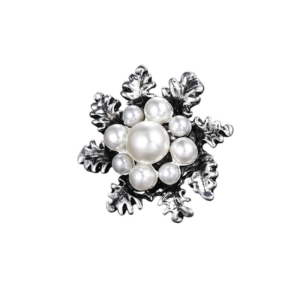 Women's Jewellery: Imitation Pearl Brooch Elegant Jewelry Fashion Accessory Women Ladies Gift - Sliver