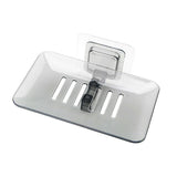 Outdoor Lights: Bathroom Waterfall Tray Holder Soaps Plate Suction Case Containers Dish Storage - Black