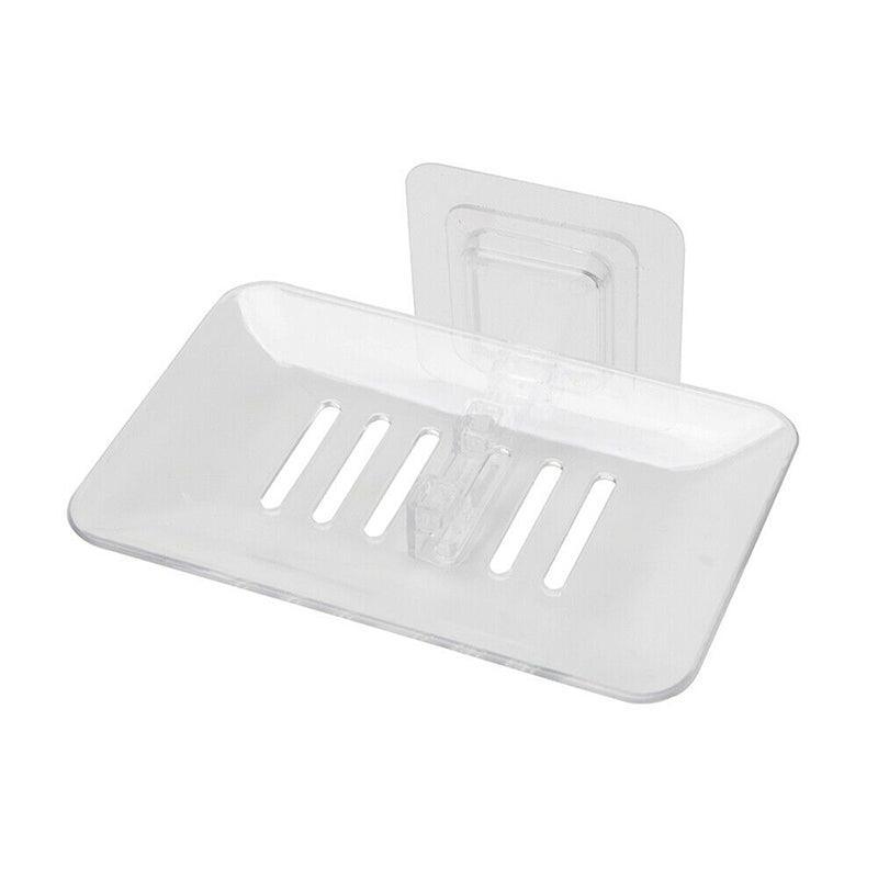Outdoor Lights: Bathroom Waterfall Tray Holder Soaps Plate Suction Case Containers Dish Storage - Black