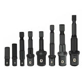 8PCS Power Drill Socket Adapter Extension Set Impact Nut Driver Hex Bit Tool Kit