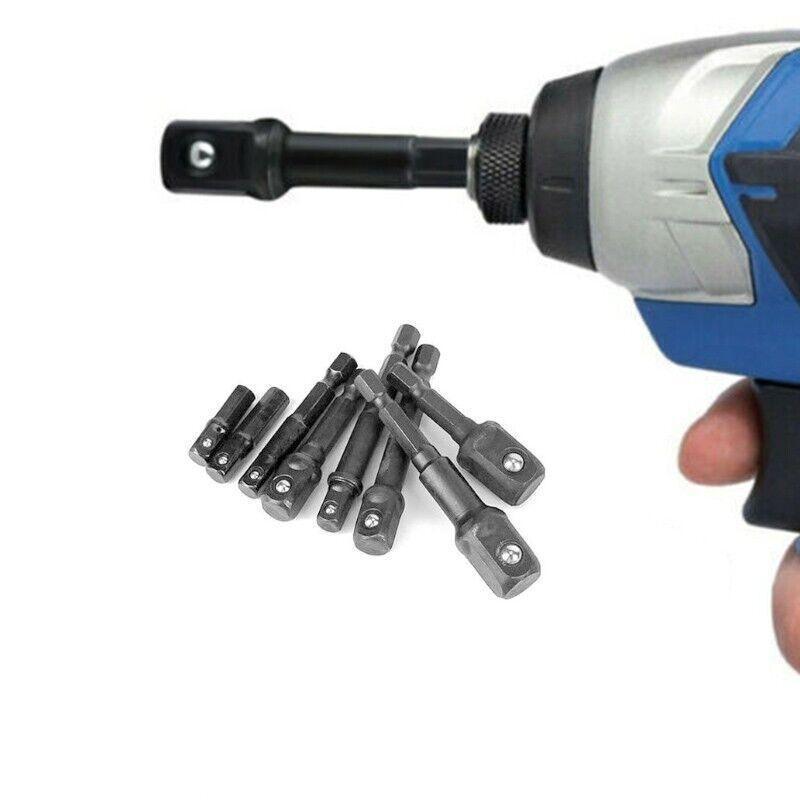 Drill & Screwdriver Accessories: 8PCS Power Drill Socket Adapter Extension Set Impact Nut Driver Hex Bit Tool Kit