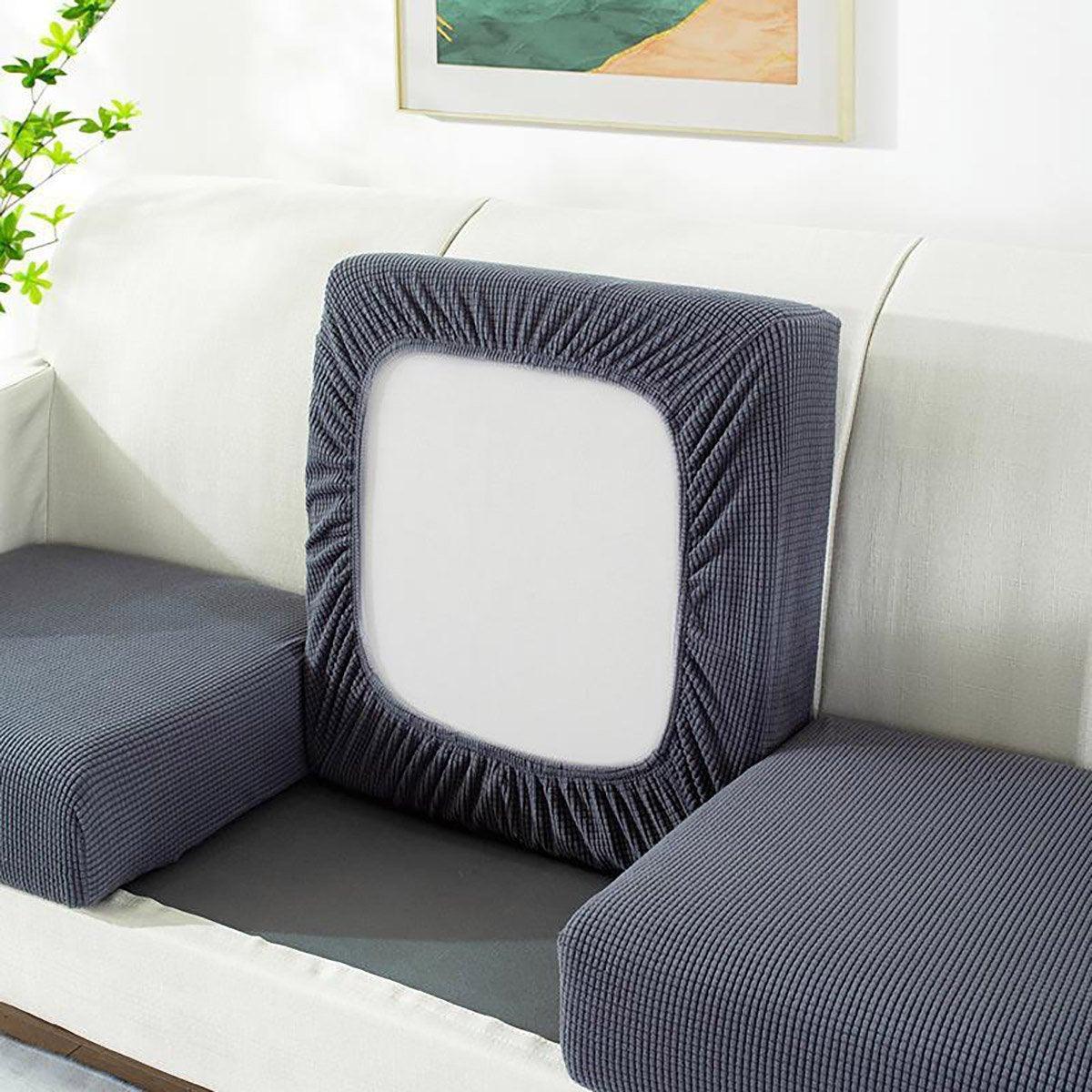 Sofa Accessories: Stretch Sofa Slipcover 4 Seasons Universal Couch Protector Elastic Fabric Cover - Single-Navy